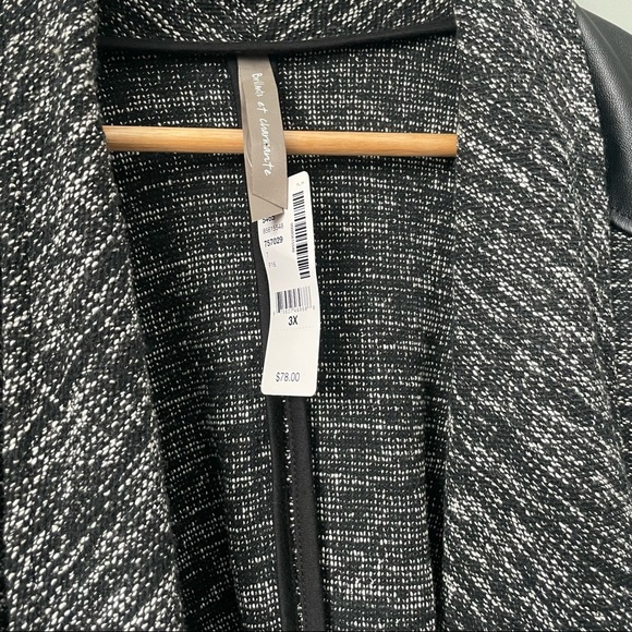 nwt Pennington’s draped cardigan with faux leather detail plus size 3x - Picture 6 of 11